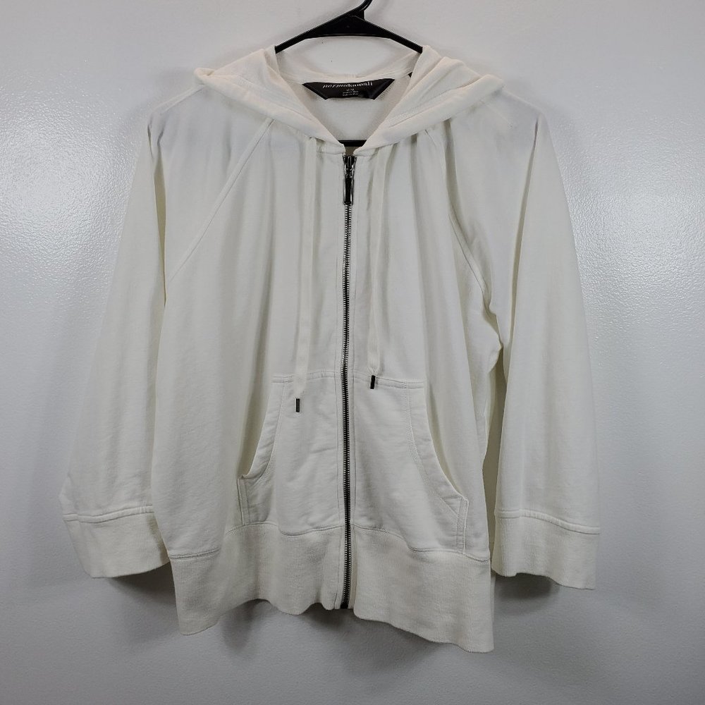 Norma Kamali Women's White Crop Sweatshirt Hoodie